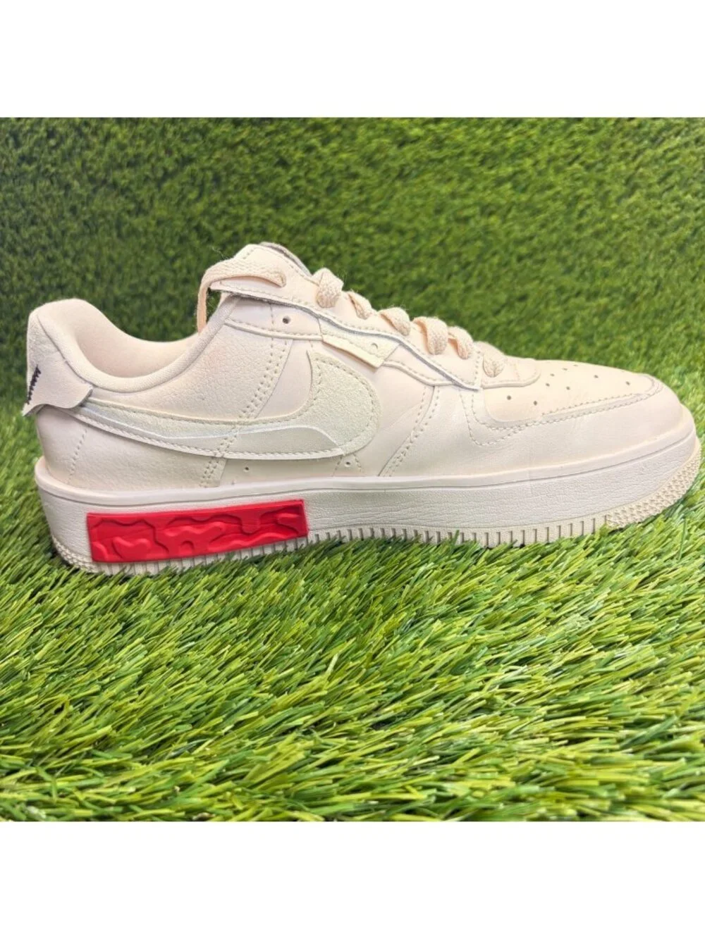 Nike Air Force 1 Fontanka Womens Size 10 Ivory Athletic Leather Shoes Sneakers